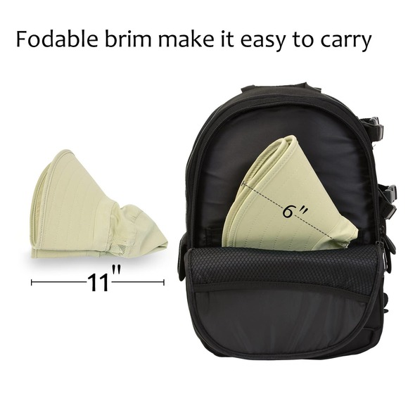 Women's Large Sun Hat UV 50+ UPF Protection Wide Brim for Fishing Gardening Tan - Picture 5 of 6